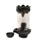 Shiva Lingam Smoke Back Flow Waterfall Incense Holder with Glass Windproof