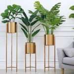 Gold Indoor Metal Planters (Set Of 3)