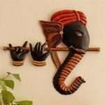 Metal Bansuri Ganesha Wall Art for home decor
