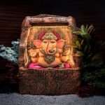 Ganesha Poly stone Water Fountain with LED Light (20*12*36 Inc)