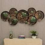 Metal Big Leaves on Plate with LED Wall Hanging Home Decor (22*3*52 inch)