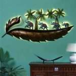 Metal Elephant wall hanging with light(57*5*27 Inc)