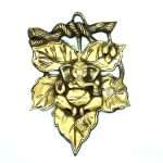 Leaf Design Ganesh Brass Wall Hanging for home