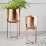Gold Indoor Metal Planters (Set Of 2)