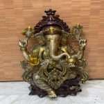 Brass antique color Ganesha statue (21 Inc)