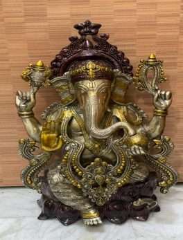 Brass antique color Ganesha statue (21 Inc)