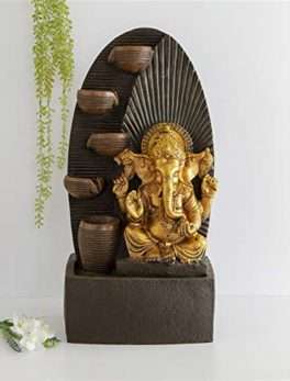 Four Steps Ganesh Fiber Indoor Outdoor Water Fountain for home