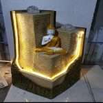 Buddha Sitting on wood water fountain for home (24*14*14inc).