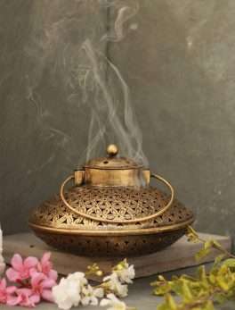 Degchi Dhoop Pot  Antique Finished Incense Dhoop Holder
