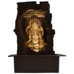 Polyresin Golden Brown Ganesha Indoor Table Top Water Fountain