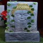 White Golden Deewar Face Fiber Fountain (67 x 35 x 103 cm)
