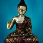 Brass Antique Sitting Blessing Buddha Idols for Home