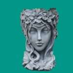 Gray Lady Face Planters For Garden Decor