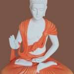 Orange and White Buddha Resin Statue