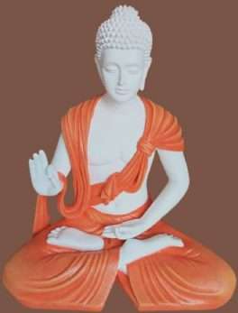 Orange and White Buddha Resin Statue