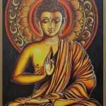 Blessing buddha Standing Canvas Hand Painting