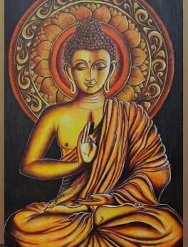 Blessing buddha Standing Canvas Hand Painting
