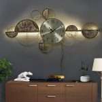Metal Round Ring Shape Golden Wall Clock