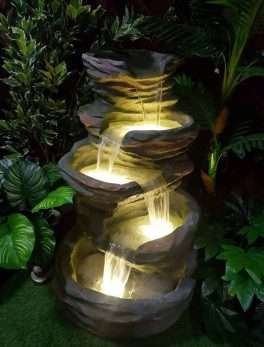 5 Steps 5 Layer Big Stone Look Fiber Water Fountain
