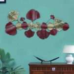 Iron Leaf Panel Metal Art With LED Light.