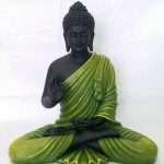 Green and Black Buddha Resin Statue Murti (24*18*12 Inc)