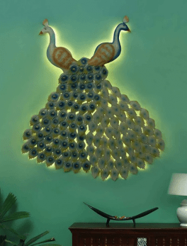 Metal Pair Peacock wall hanging