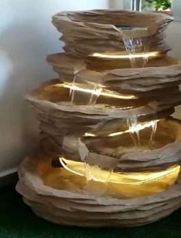 5 Steps Big Stone Look Fiber Fountain for Decoration