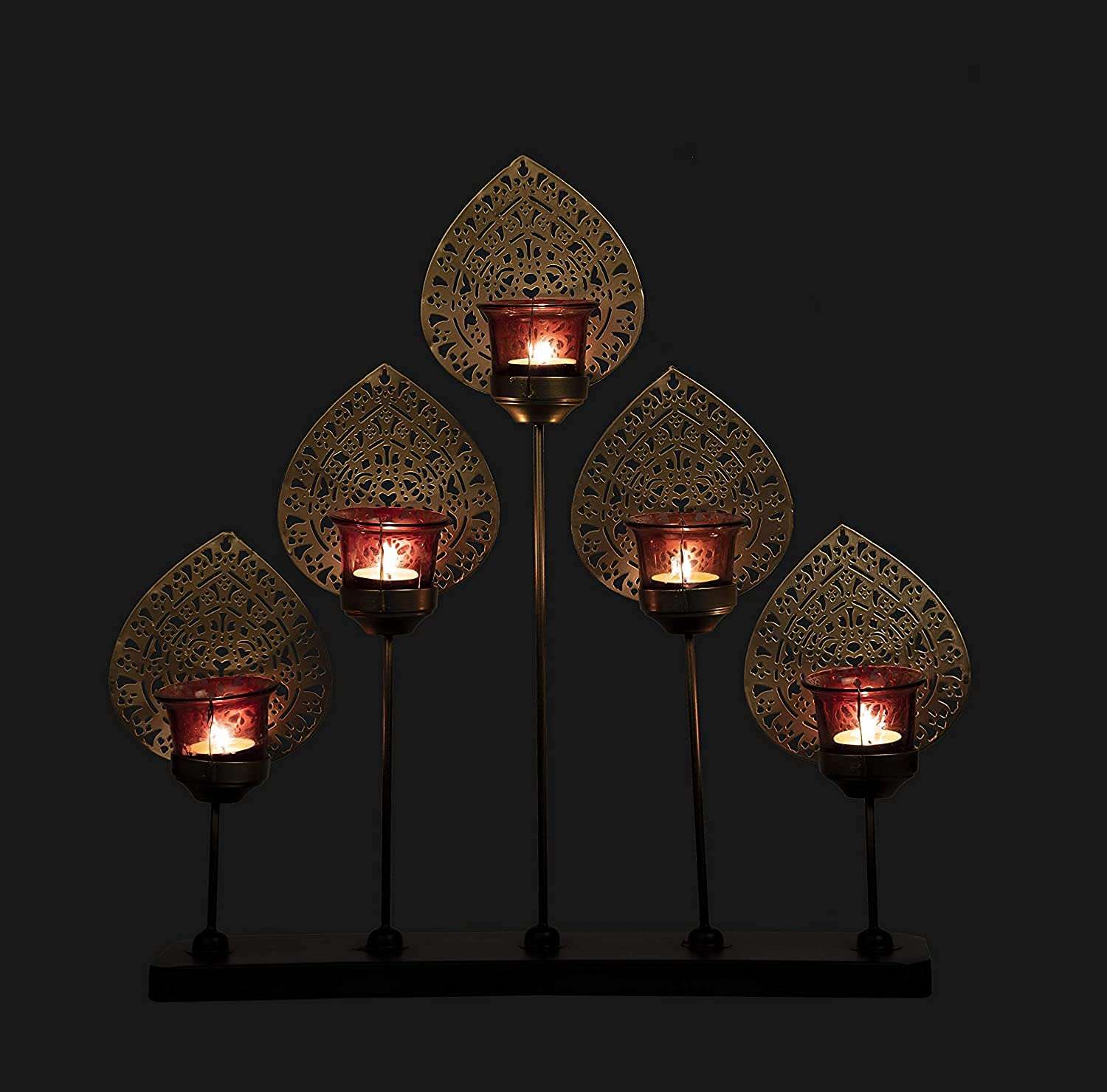 Metal 5 tea light candle holder