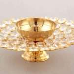 Crystal Brass Akhand Diya Oil Lamp for Puja