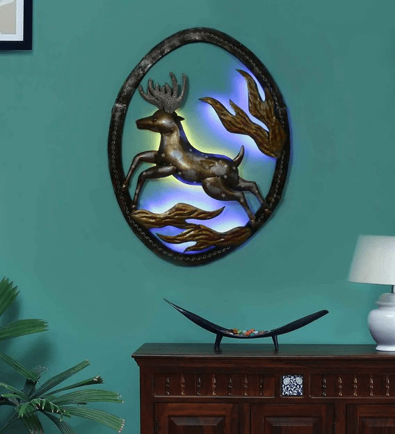 Metal Deer Wall Hanging Flickkerbox