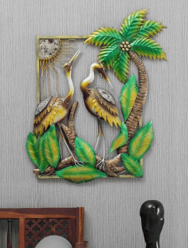 Green Wildlife Metal Wall Hanging