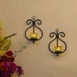 Decorate Metal Wall candle Holder, Pack of 2