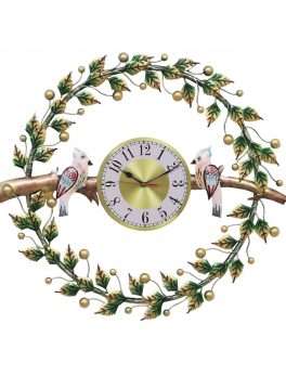 Bird Sitting On Branch Metal Wall Clock