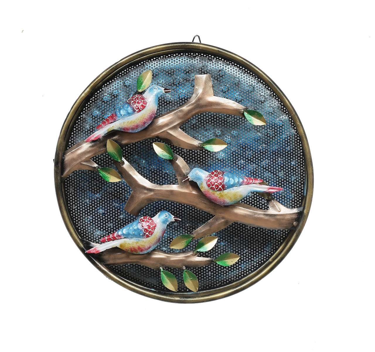 Birds Sitting on branch metal wall hanging.