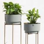 Gold Indoor Metal Planters (Set Of 2)