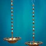 Metal Rose Hanging Urli/Fumer Set of 2
