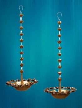 Metal Rose Hanging Urli/Fumer Set of 2