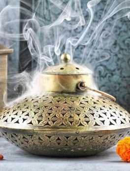 Iron Degchi Style Holder for Dhoop and Tealight Candles