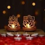 Lakshmi Ganesha Tea Light Candle Holder