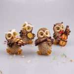 Set of 4 Owls Playing Musical Instruments