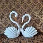 White Swan Pair Showpiece