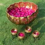 Iron Lotus Urli set with Stand Pot for Floating Flower