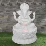 Big Lotus Ganesha Fiber Indoor Outdoor Fountain with Led Lights
