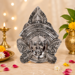 Aluminium Santoshi Maa Face Idol (Silver, 16 Cm X 11 Cm X 2 Cm)