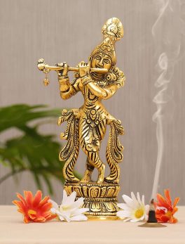 Lord Krishna Metal Statue,Krishna Murti Playing Flute