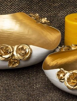 Metal Designer Urli Set of 2 Handcrafted with Royal Finish Diwali Gift