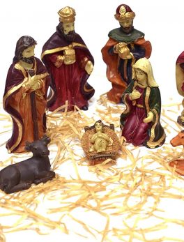 Christian Statues/Christmas Nativity Crib Set 9 Pcs size 8.5 X7.5 Inches