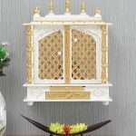 Wooden Rajasthani Hand painted Temple with Light