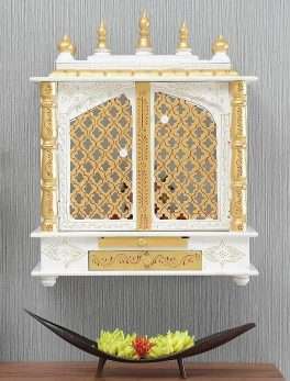 Wooden Rajasthani Hand painted Temple with Light