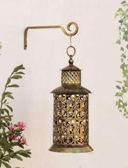 Antique Golden Hanging Tea Light Candle Holder